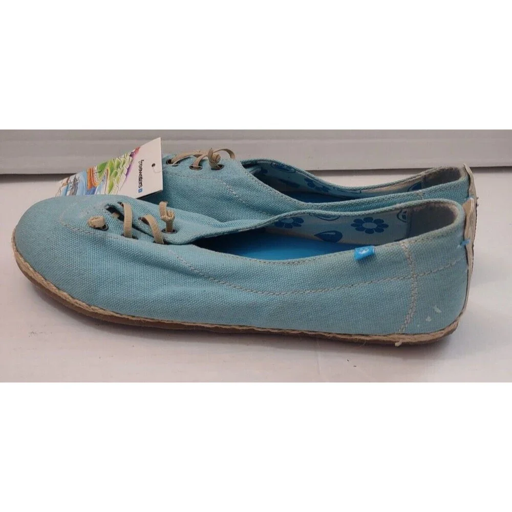 Freewaters Womens Blue Slip On Canvas Espadrille Shoes Size 9 NWT